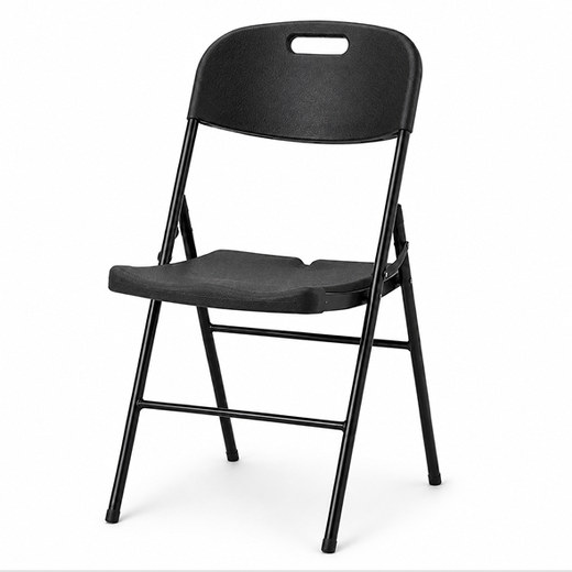 Black plastic folding chair