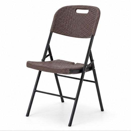 Brown rattan folding chair
